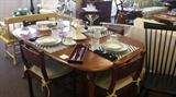 Maple table with 4 teak chairs