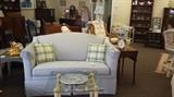 Awesome blue print Ethan Allen Loveseat. Adorable.