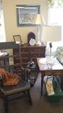File cabinet , end tables , lamps