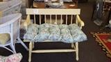 Cream colored hall bench