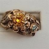 14k fancy color diamond ring