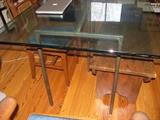 great architectural steel and glass dining table 
