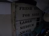 antique egg farm sign, 