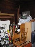 exterior garage packed with stuff