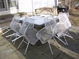 set of six mid century mesh chairs, just wonderful. table for sale too