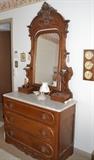 Marble Top Dresser with Mirror