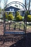 Garden Bench with Attached Arbor