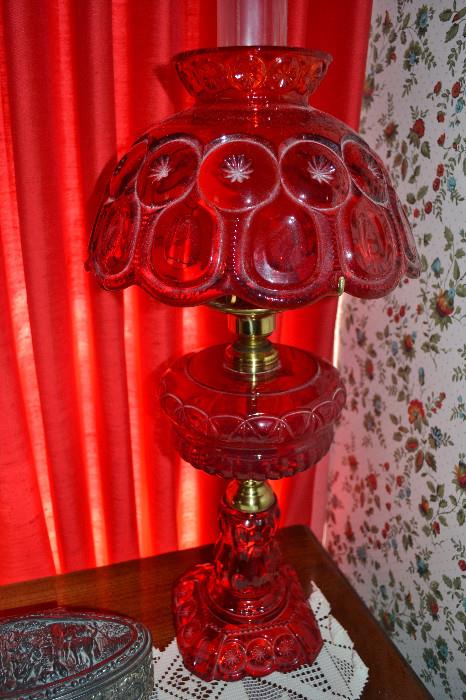 Ruby glass Hurrican Lamps