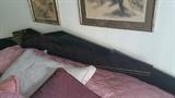 King size, but would look great with the two tables  on a queen