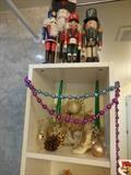 Shelves filled with Christmas Decorations :)