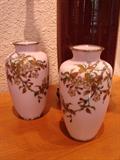 Pale pink ground sets these cloisonne vases apart. When have you seen pink?