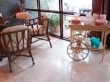 Charming tea trolley, outdoor serveware