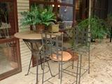 Pub style bar height table and two chairs