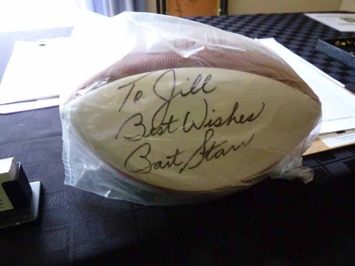 Green Bay Packers signed footbal Bart Starr