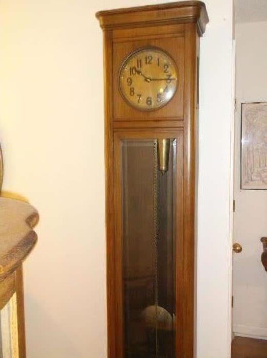 Early 20th  century oak grandfather clock probably German