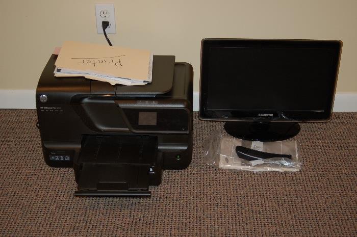 Flat screen TV and printer