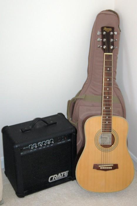 Ibanez student guitar and Crate Amp