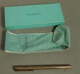 Lot 137:  TIFFANY & CO Sterling "T" Logo Ink Pen. Marked. In Tiffany box with felt bag. : Dimensions:  : L: 4.75 inches --- US Shipping charge: $10