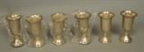 Lot 160:  6pc Sterling Cordial Cups Set. Weighted Bases. In Box. Still wrapped in plastic. Marked Empire Sterling.: Dimensions:  H: 3.25 inches: W: 1.75 inches --- US Shipping charge: $20