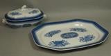 Lot 178:  3pcs COPELAND SPODE Fine Stoneware. "Spode Fitzhugh" Lidded Handled Vegetable server. Large Platter. Marked. : Dimensions:  H: 12.5 inches: W: 16.75 inches --- 