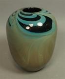 Lot 183:  ROLAND JOHN Art Glass Vase. Handblown Studio Glass Vase. Signed & dated 72. : Dimensions:  H: 8.25 inches: W: 6.5 inches --- US Shipping charge: $20