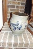 blue decorated stoneware