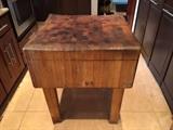 Antique Butcher's Block.  From Fisher Meats in Issaquah.  Approximately 30x30x35 high!  Exceptional piece!