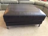 Large square leather ottoman