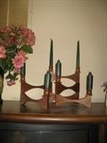 Scandinavian style wood candle holder