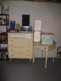 Retro chest of drawers, corner desk, stereo etc