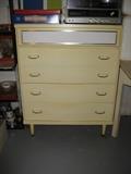 Awesome Retro chest of drawers with unique top drawer white rectangular pull