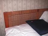 MCM Denmark teak/rattan full size headboard