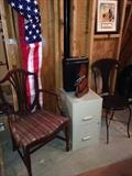 More antique furniture and file cabinet and shedder.