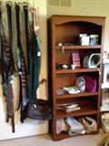 Belts and ties that bind!! Bookcase is for sale.