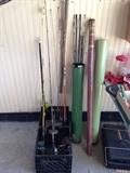 Fishing poles and rods.