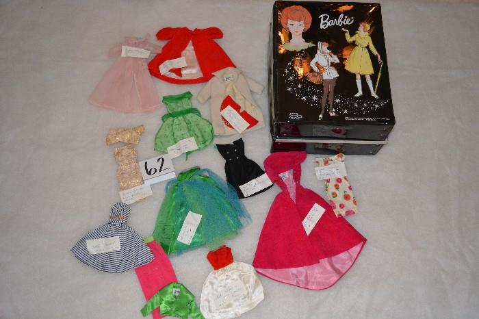 Vintage Barbie clothing and case!  