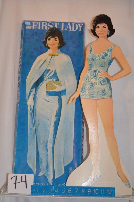 First Lady Jackie Kennedy paper doll set....excellent condition!