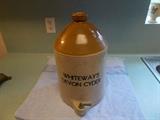 VINTAGE Stoneware Whiteways Devon Cyder Jug - Corn Cob Stopper - Metal Spout - 17" tall