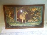 VINTAGE Framed Print - "Cupid's Bower" by Tsanya - from an original painting by Tsanya - printed in USA - 19.5" wide - 12" tall - NICE