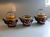 Black Memorabilia - Tea Pots - 2 with lids - one without a lid!!!!!