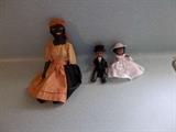 Left:  Hand Made Black Lady Doll - Right: Black Groom & Bride