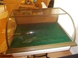 VINTAGE Table Top Wood & Glass Bow Front Display Case - ANOTHER Rare Find - Curved Glass in Front - Glass on Top & on Sides - 24" tall; 13" deep; 33" wide - LOVE IT!!!!!!