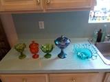 Collection of Pretty Colored Glassware - all sold individually