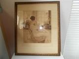VINTAGE Framed Mother & Child - Sweet!!!!