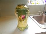VINTAGE 2 Handled Czechoslovakian Vase - 12.5" tall - Pretty!!