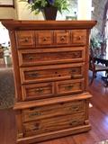 Honey Pine 6 drawer Chest .  Has a matching dresser and night stand all in excellent condition. 