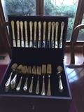 Hampton gold flatware ......Service  for 8 w/ chest
