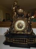 Living Room-Mantel:  A beautiful French-style mantel clock.