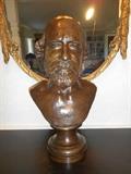 Entry Foyer:  This signed bronze bust is VERY HEAVY and measures 24" tall.  "Sivelart" is written on the front.  The back shows the artist's name:  "Paul Darbefeuille" and its French foundry mark;   Paul Darbefeuille (French 1855 - 1933) was a pupil of Jouffroy, Falguire and Mercie from the Toulouse school of French sculptors of the late 19th and early 20th century. 