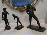 Living Room:  The two bronzes on the right sold.  The one on the left is still available:  a 10" bronze nude holding what appears to be a snake.